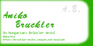 aniko bruckler business card